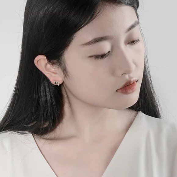 14k Gold Birds on the Branch Stud Earrings Sterling Silver - Picture 5 of 8